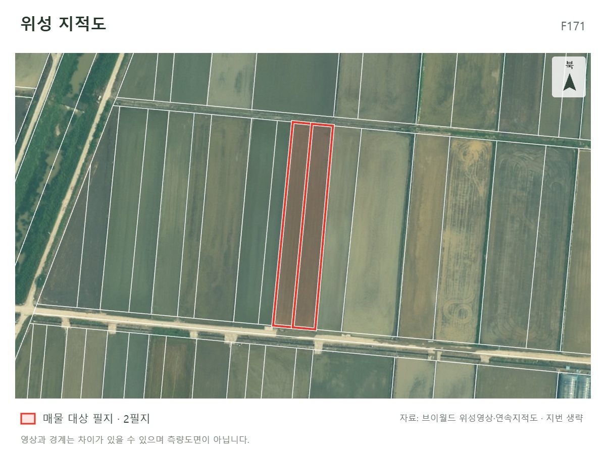 영암군 미암면 남산리 경지정리된 농사용 농지