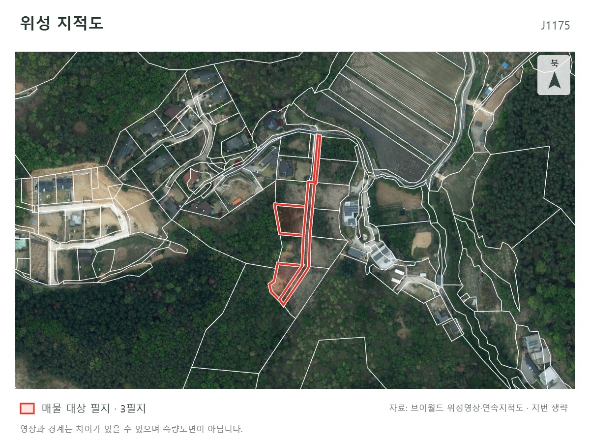 양평군 지평면 월산리 소규모 단지 상단 주택지/아스팔트 진입도로